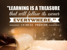 Aprenda inglês com citações #5: "Learning is a treasure that will follow its owner everywhere." - Chinese Proverb