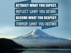 Aprenda inglês com citações #29: Attract what you expect, reflect what...