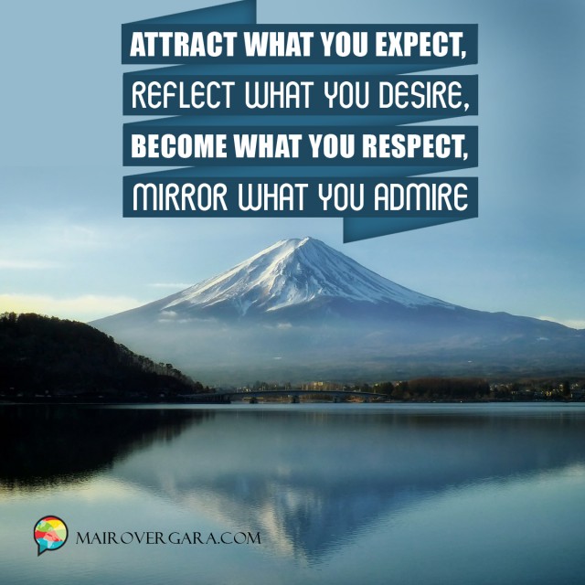 Aprenda inglês com citações #29: Attract what you expect, reflect what...